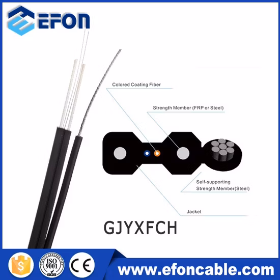 Computer FTTH Flat LSZH Sheath Indoor Drop Optical Fiber Cable